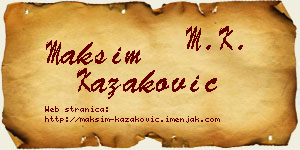 Maksim Kazaković vizit kartica